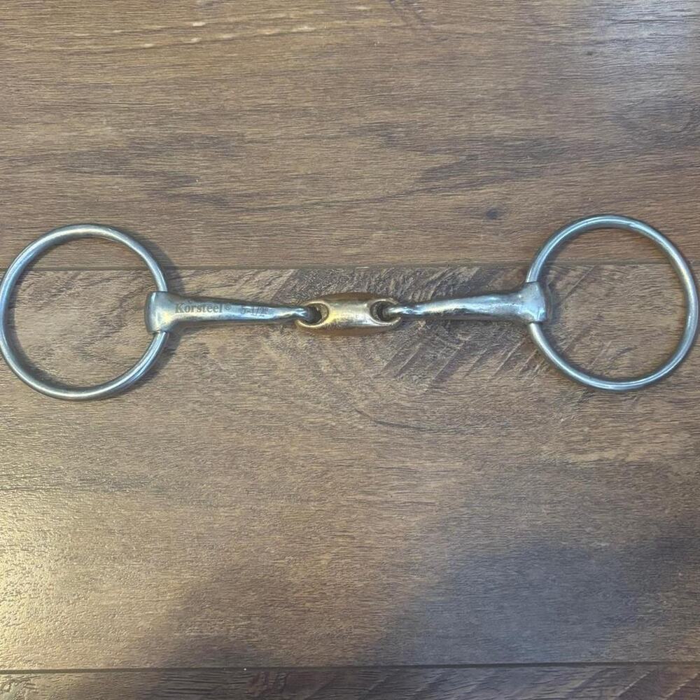 Korsteel 5-1/2" stainless steel o-ring snaffle bit